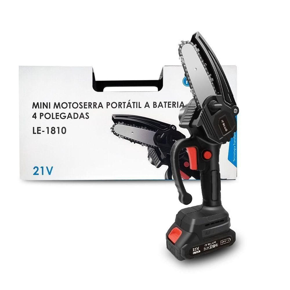 Motosserra Elétrica 21v 4 Polegadas 2 Baterias Para Poda