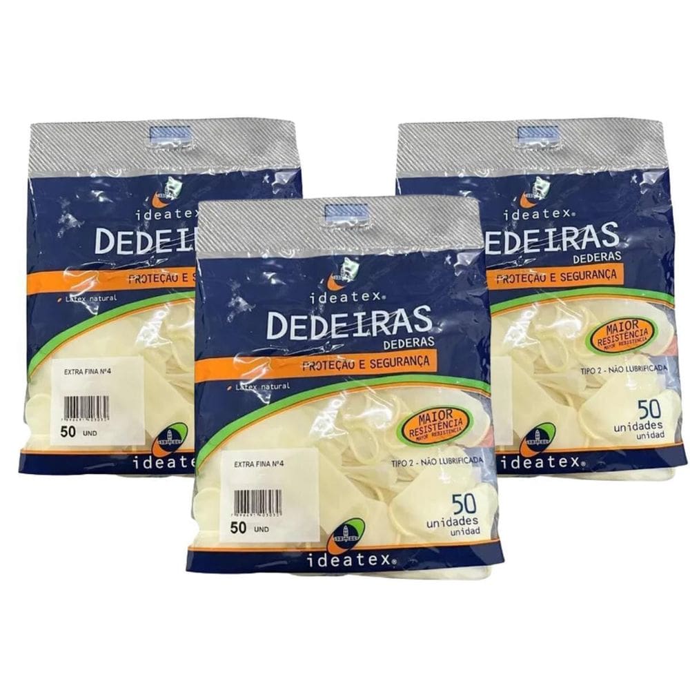 Dedeira de látex extra fina ideatex nº4 - 150 unidades