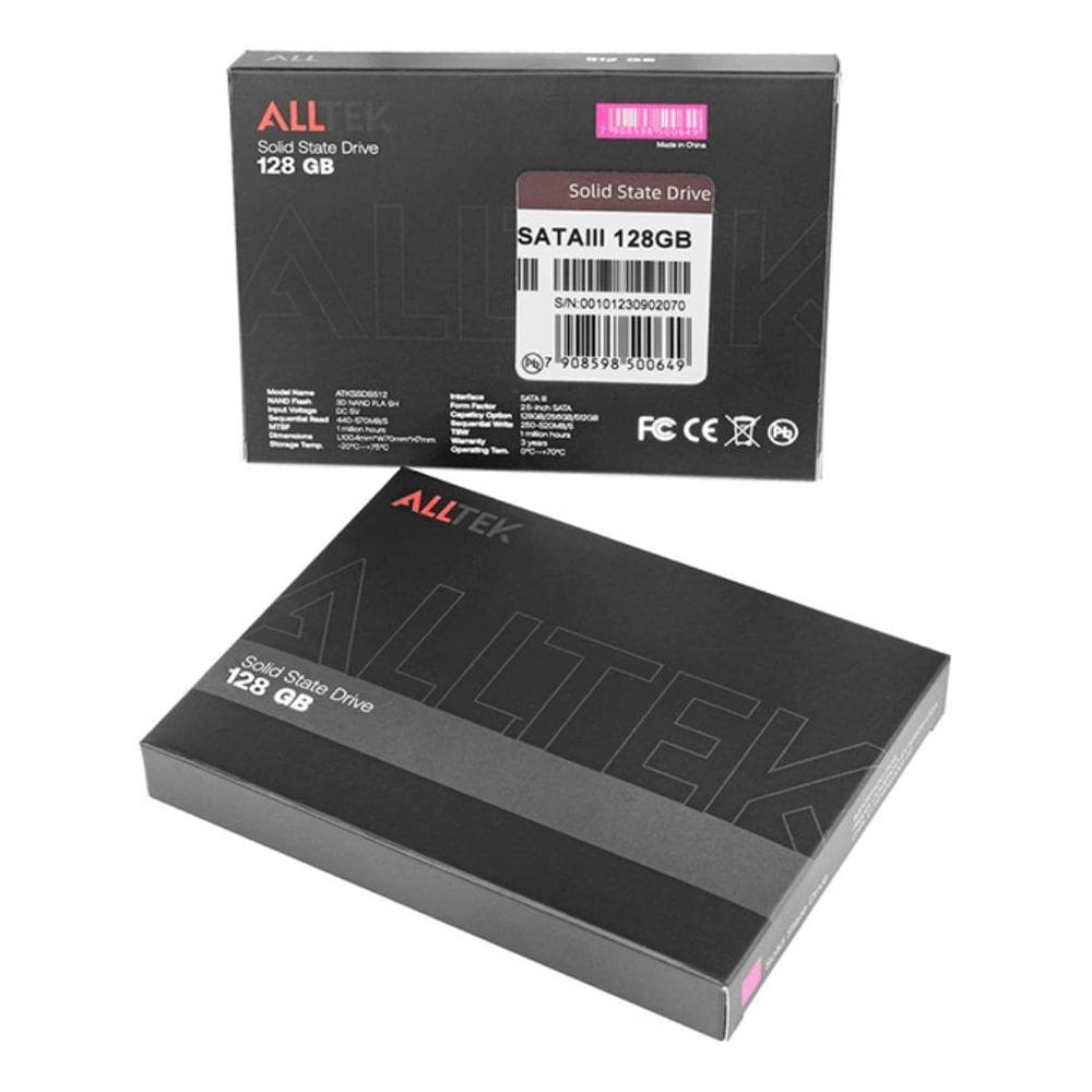 Hd Ssd 128Gb Alltek 2.5 Sata Ill 6 Gbs Cor Preto