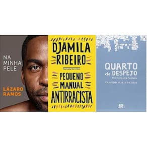 Kit 3 livros na minha pele + pequeno manual antirracista +
