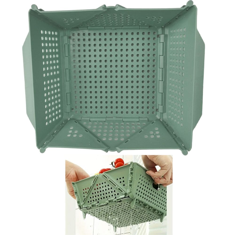 Cesta Secar Frutas Verduras Vegetais Alimentos Dobravel Fruteira Organizadora Cozinha Copa Drena Comida Louça