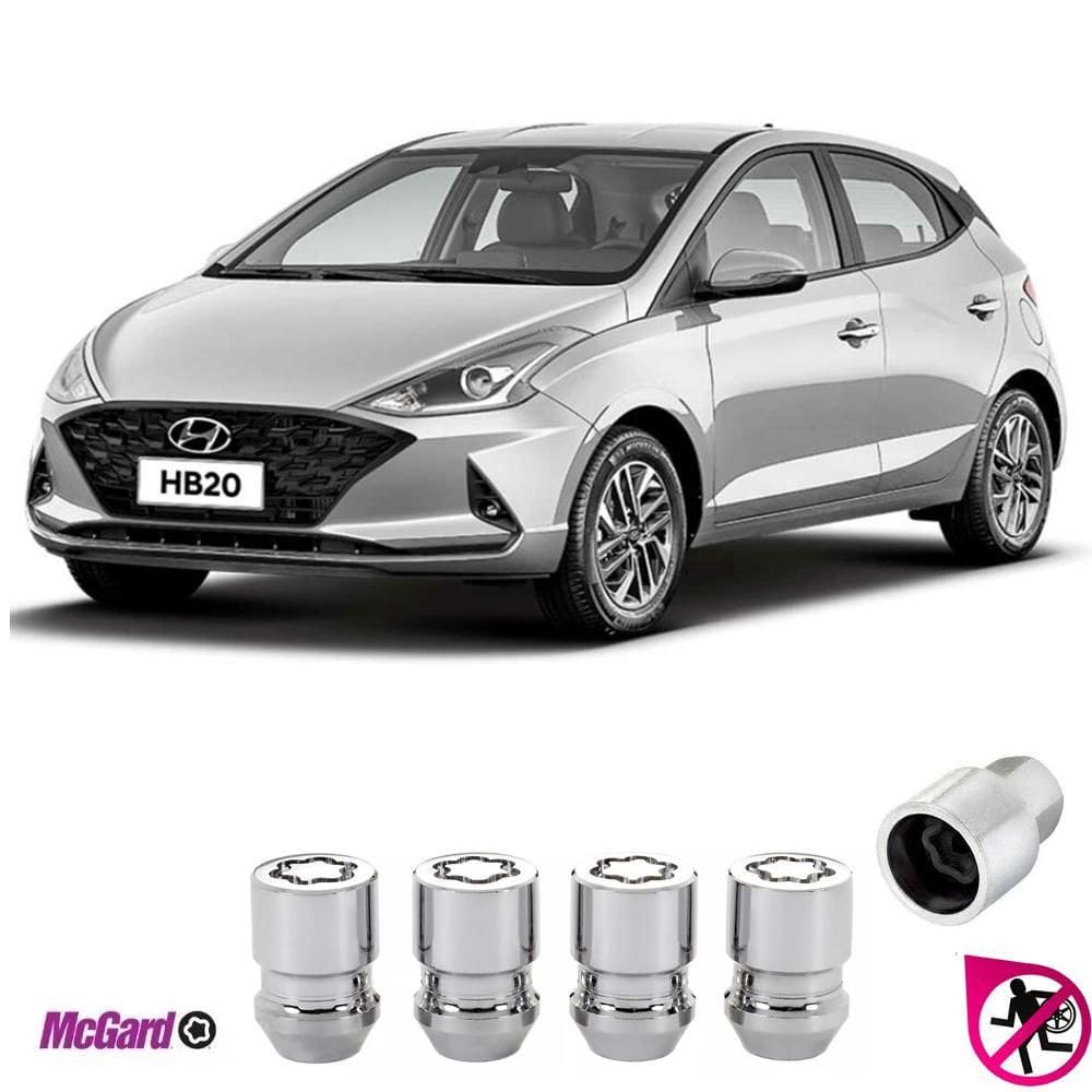 Kit porca trava antifurto roda hyundai hb20 2012 a 2023
