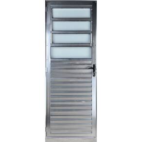 Porta basculante 2,10x90 lado ESQUERDO no alumínio brilhante