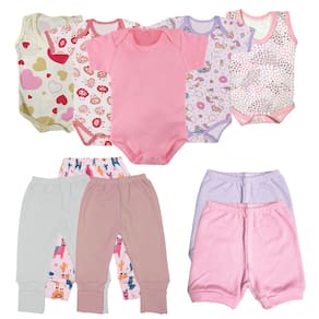 Kit 10 Peças Roupinhas De Bebê Verão Enxoval Body e Mijão