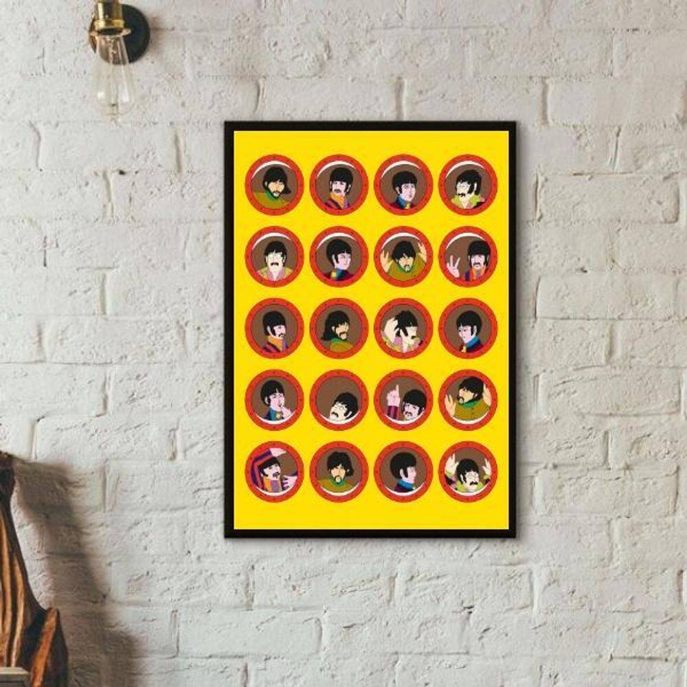 Quadro Janelas Yellow Submarine - Beatles 45X34Cm