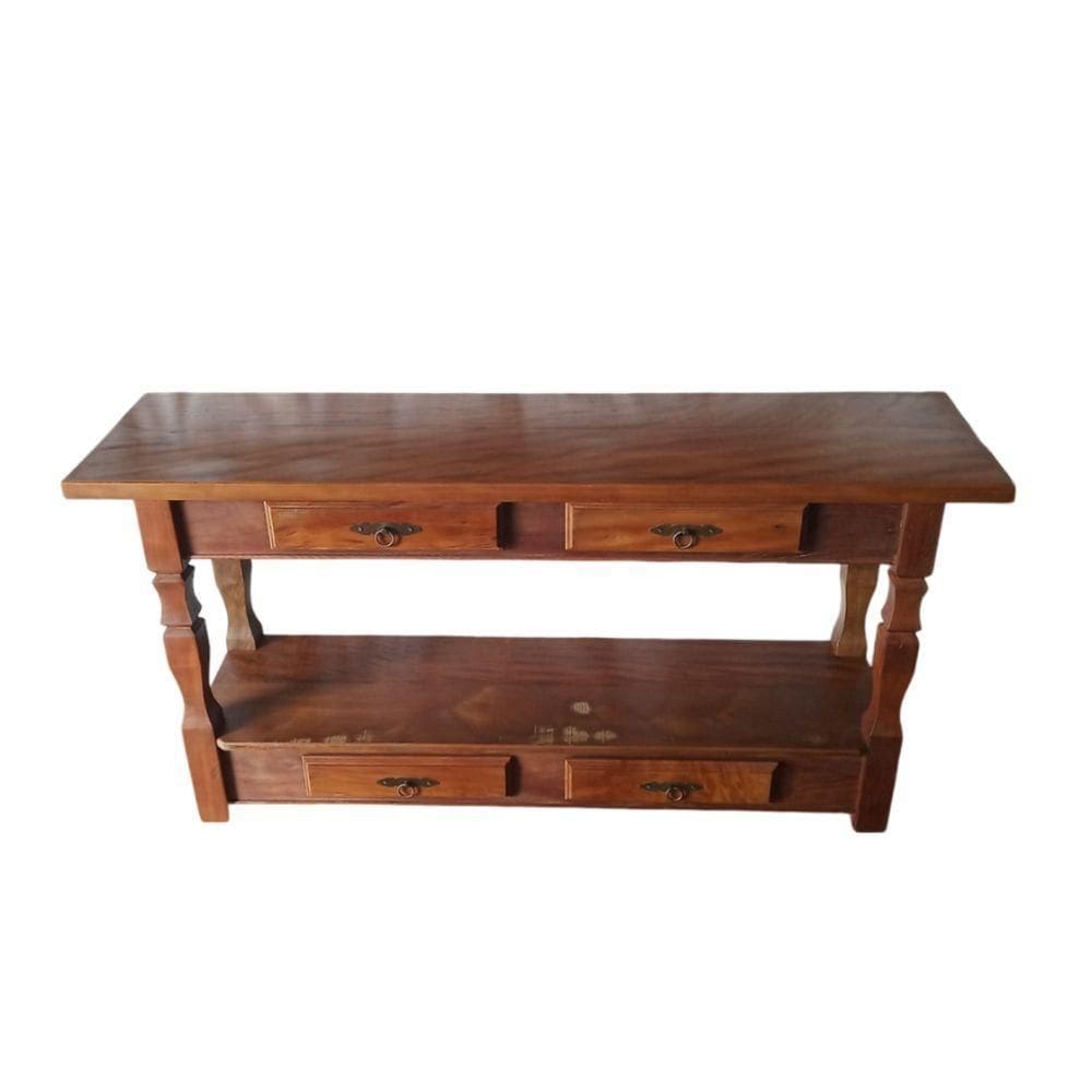 Aparador Em Madeira Com 4 Gavetas Imbuia