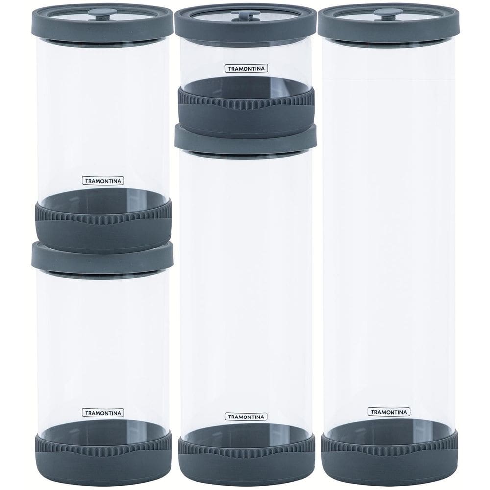 Jogo De Potes Herméticos Tramontina Vidro Purezza 5 Pç