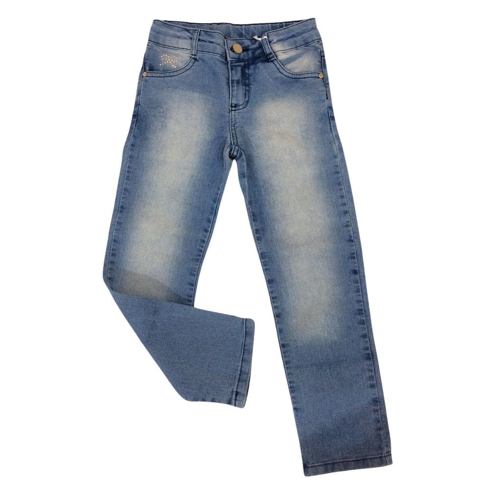 Calça jeans infantil menina Mon Sucrê  azul