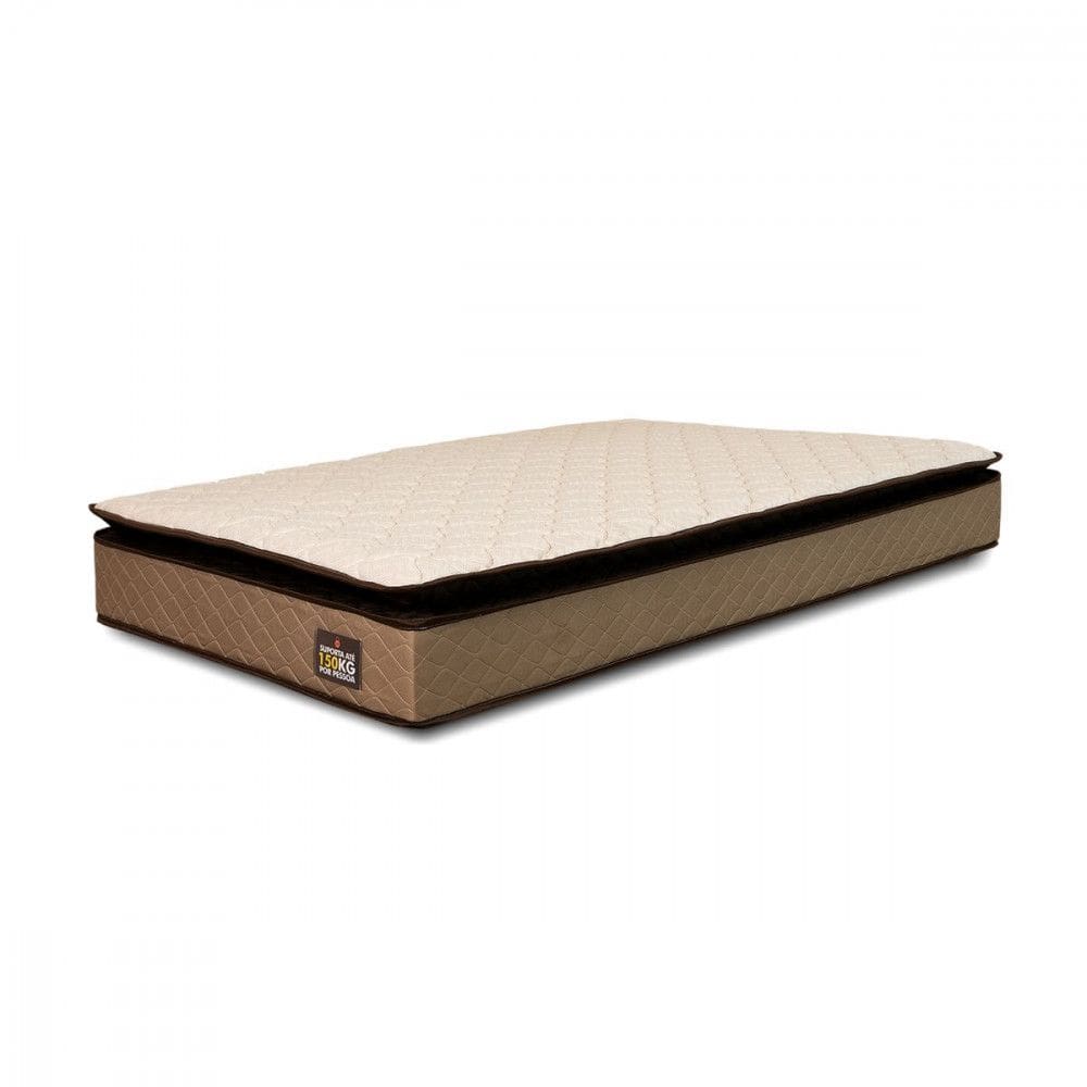 Colchão Solteiro Espuma D45 Pillow Top Dubai 88x188x24cm Caqui Hellen