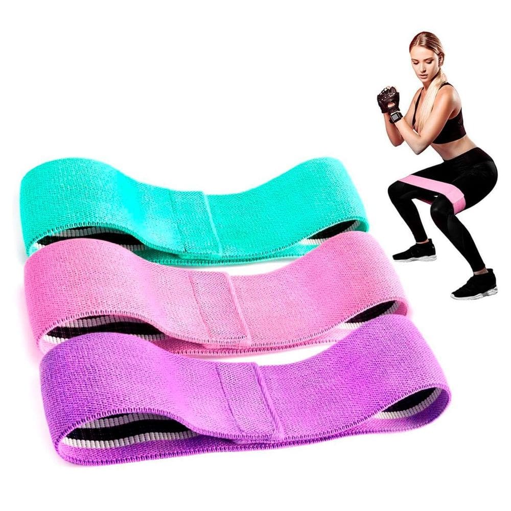 Kit 3 faixas elástica mini band para yoga treino academia