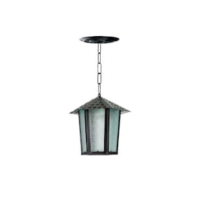 Pendente colonial sextavado preto