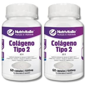 Kit 2 un - colageno tipo 2 1500mg 60 capsulas nutrivitalle