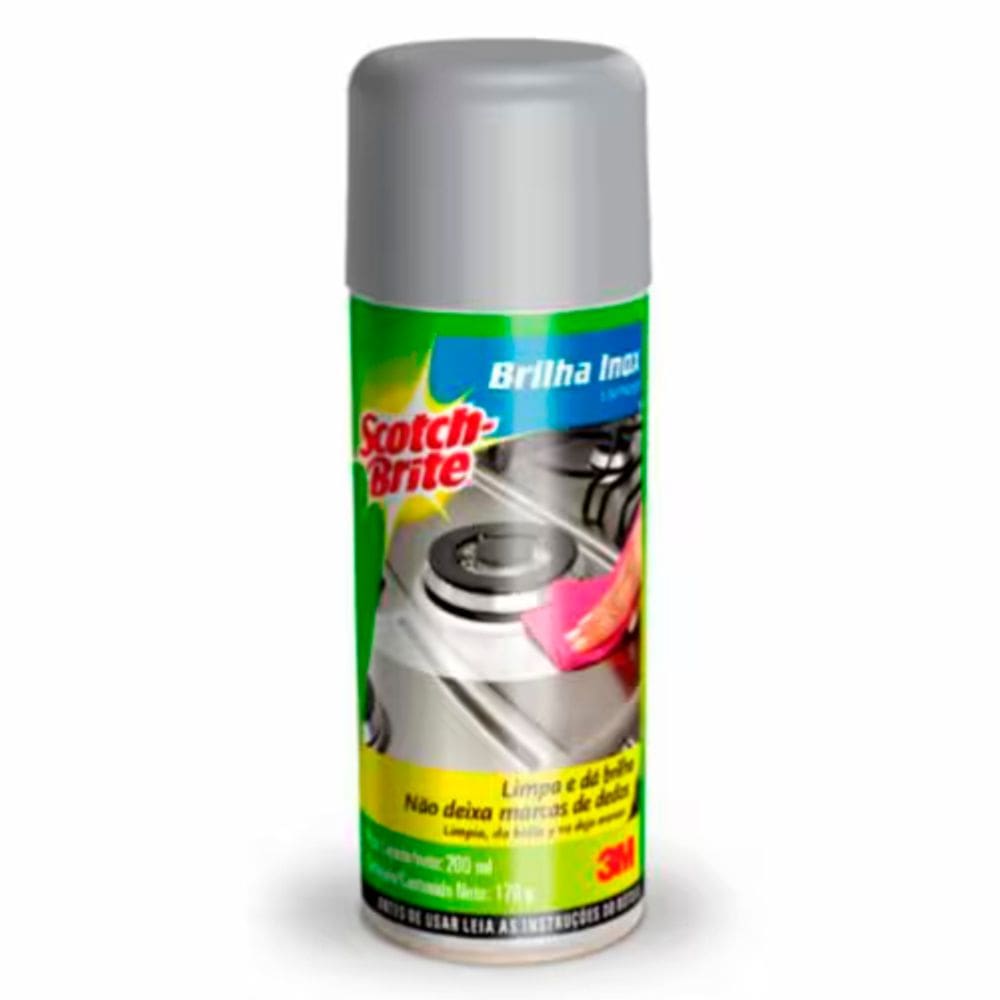 Brilha Inox Limpador Scotch Brite 3m 170g 200ml