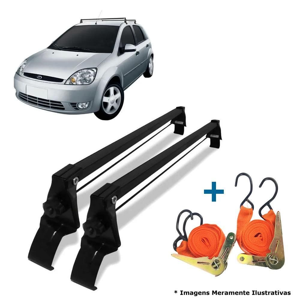 Rack teto vhip fiesta hatch sedan 03 à 15 + 2 cintas catraca