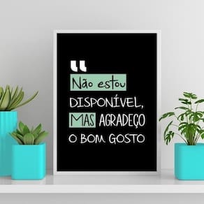 Quadro Não Estou Disponível Mas Agradeço 33X24Cm Branca