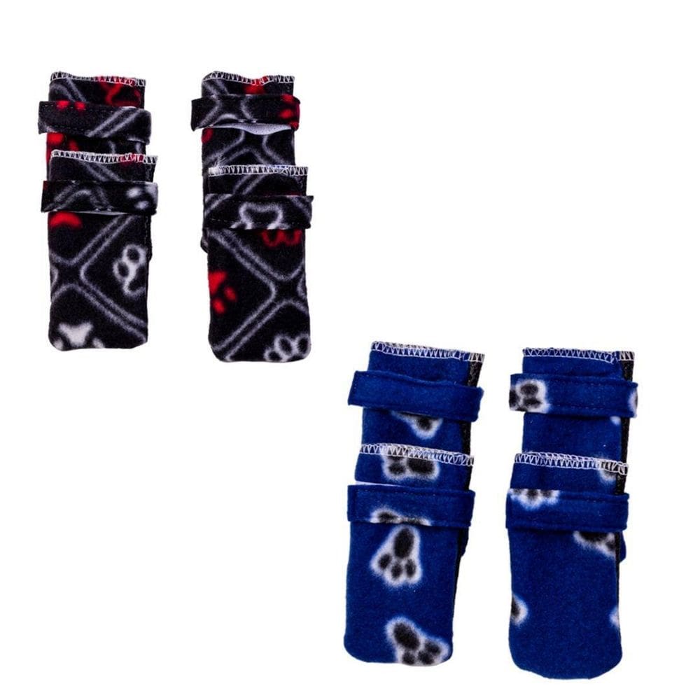 Kit 2 sapatos para cachorro - preto e azul  g