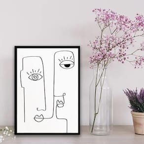 Quadro Decorativo Minimalista One Line 24X18Cm Preta