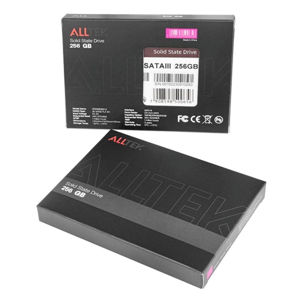 Hd Ssd Disco Sólido Alltek 256Gb 2.5 Sata3 Preto Preto