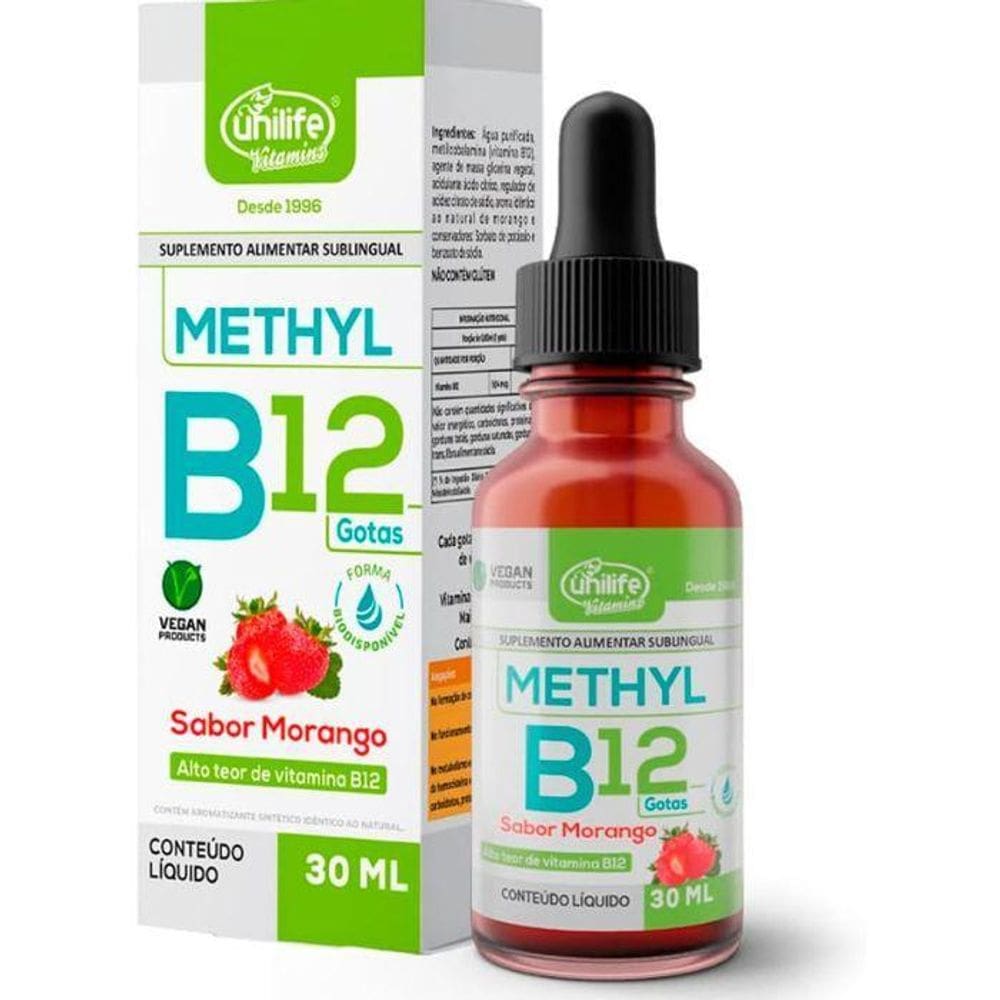 Vitamina B12 Metilcobalamina Gotas 30Ml De Morango