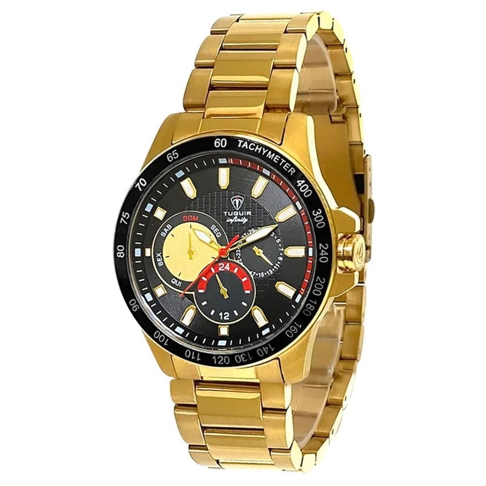 Relógio Masculino Tuguir Analógico Infinity 6116J Dourado E