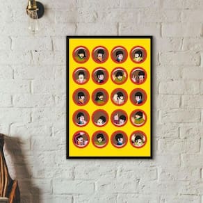 Quadro Janelas Yellow Submarine - Beatles 33X24Cm - Vidro