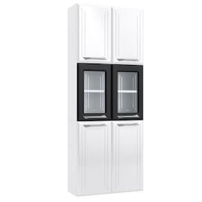 Paneleiro Duplo Aço Topázio 6 Portas 5 Prateleiras Branco/Preto - Telasul