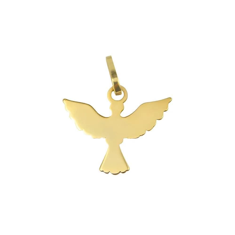 Pingente divino chapa 13 mm ouro 18k