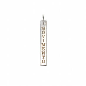 Pingente movimento 1 diamante em ouro branco 18k