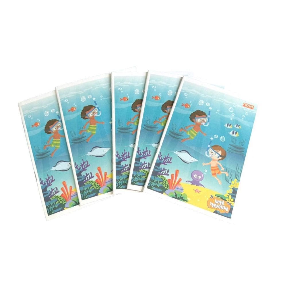 Caderno brochura flexível 1/4 escolar com 48fls kit 30un