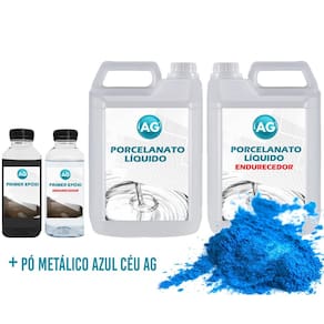 Kit porcelanato líquido metálico azul céu ag por m