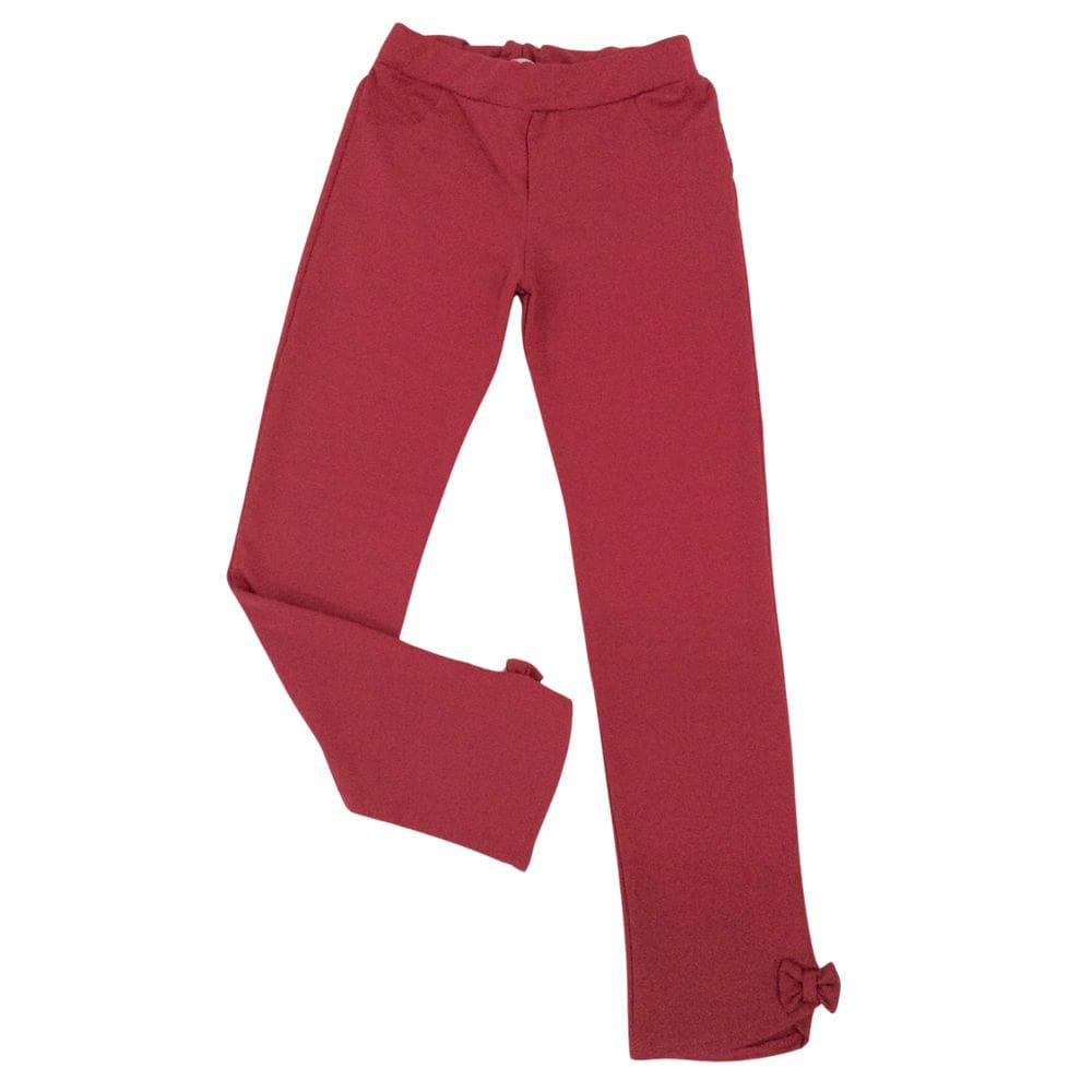 Calça legging infantil fem Mon Sucrê vinho