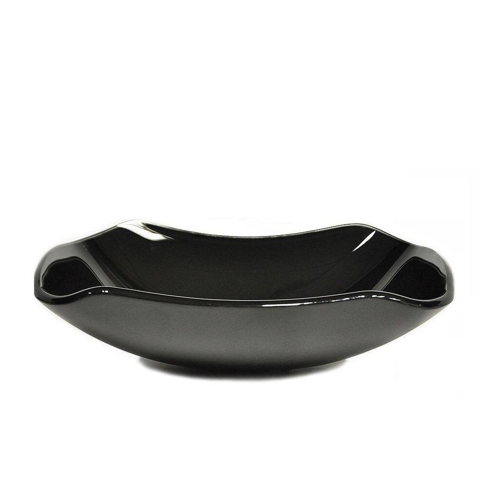 Cuba de vidro abaulada 51cm preto
