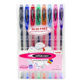 Caneta gel 0.7mm uni-ball signo neo um-120 estojo 08 cores