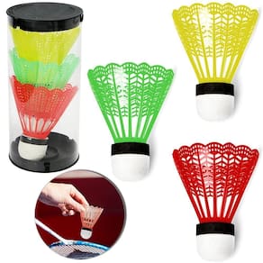 Peteca para badminton colors com 3 pecas 8x6,5cm