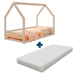 Cama Solteiro de Madeira Maciça Natural Mavie Shop JM