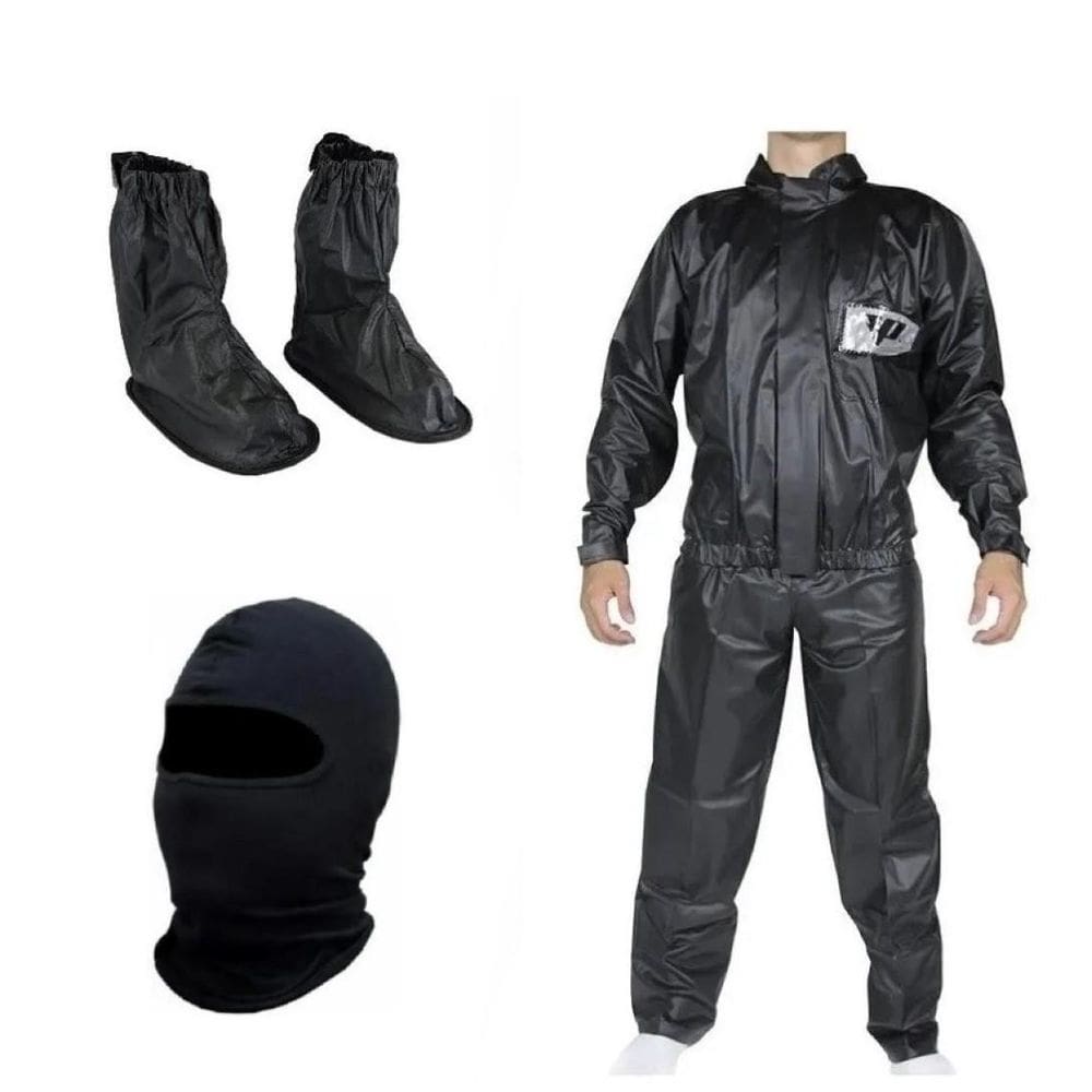 Capa chuva pantaneiro pvc polaina piracapas capuz tamanho m