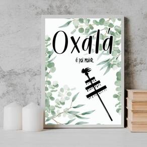 Quadro Oxalá É Pai Maior 45X34Cm - Com Vidro Branca