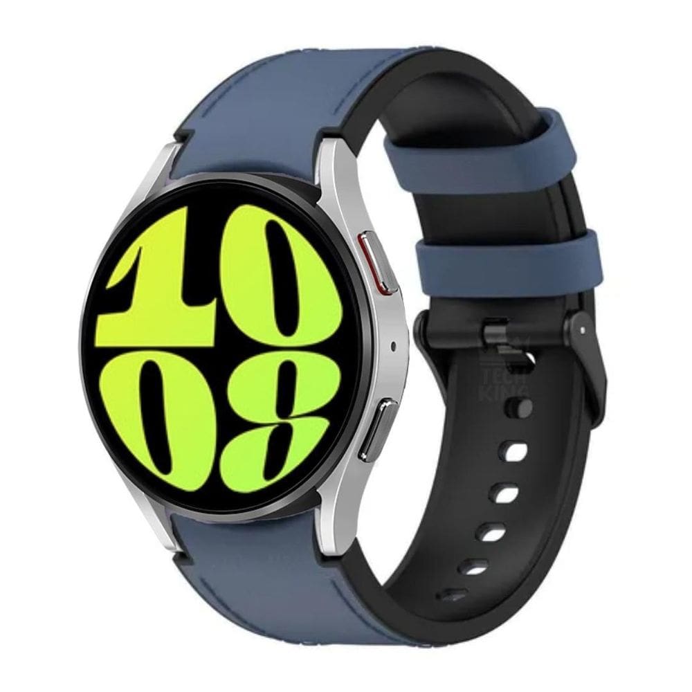 Pulseira Couro Para Galaxy Watch6 44Mm - Azul Marinho