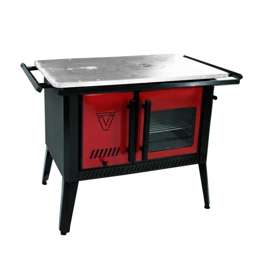 Fogão a Lenha 1991 N° 01 Sem Tampa Preto e Vermelho F01-VR - Venâncio