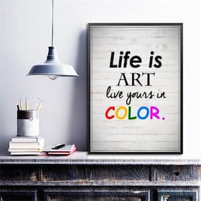Quadro Decorativo Life Is Art 33X24Cm