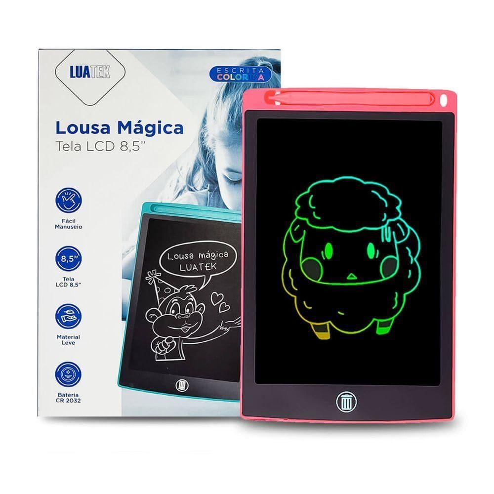 Lousa Mágica Digital Infantil Grande 8,5 Polegadas Vermelho