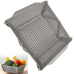 Cesta Secar Frutas Verduras Vegetais Dobravel Cozinha Copa Pia Porta Objetos Organizador Drenagem Alimentos