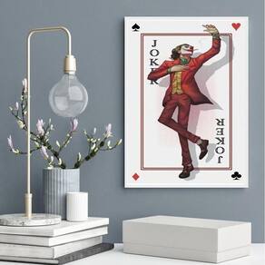 Quadro Decorativo Joker- Carta De Baralho 33X24Cm - Vidro
