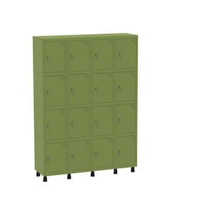 Armário Guarda Volume Locker Roupeiro 16 Portas Aço GRF 504/16 Verde Miró