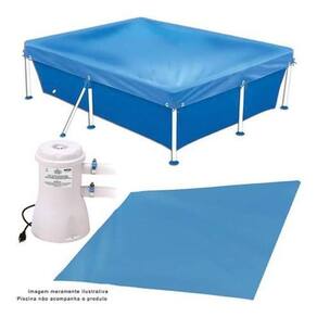Capa + forro + bomba piscina 2500 litros premium mor