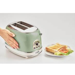 Torradeira Elétrica Vintage 2 Fatias Retro Verde Claro 220V