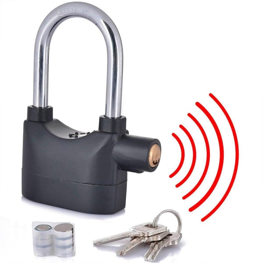 Alarme cadeado trava anti-furto 110db moto portão aço