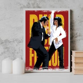 Quadro Pulp Fiction Dancing 24X18Cm - Com Vidro Branca