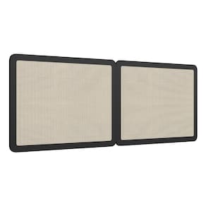 Cabeceira Painel Casal Oslo Artesano 160 cm (largura) em MDP Nero e Tela Sintética (Palhinha) Bege