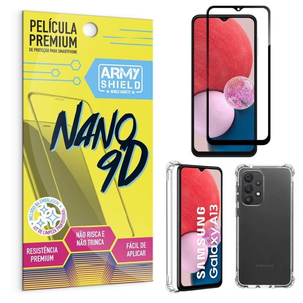 Kit capinha samsung a13 4g + película premium nano 9d